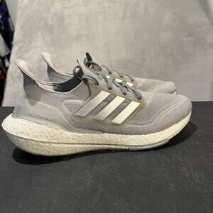 Adidas Ultraboost 21 Shoes Womens 10 Gray Running Boost Continental Sneakers